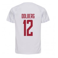 Moški Nogometni dresi Danska Kasper Dolberg #12 Gostujoči SP 2022 Kratek Rokav